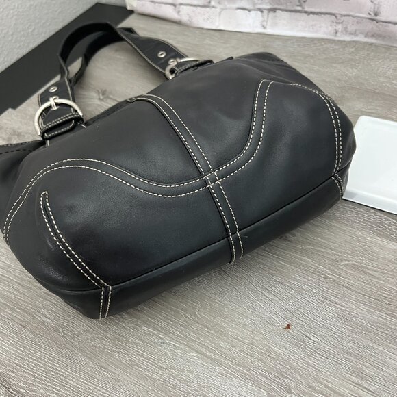 Coach Black Leather Tote Bag - Picture 2 of 7